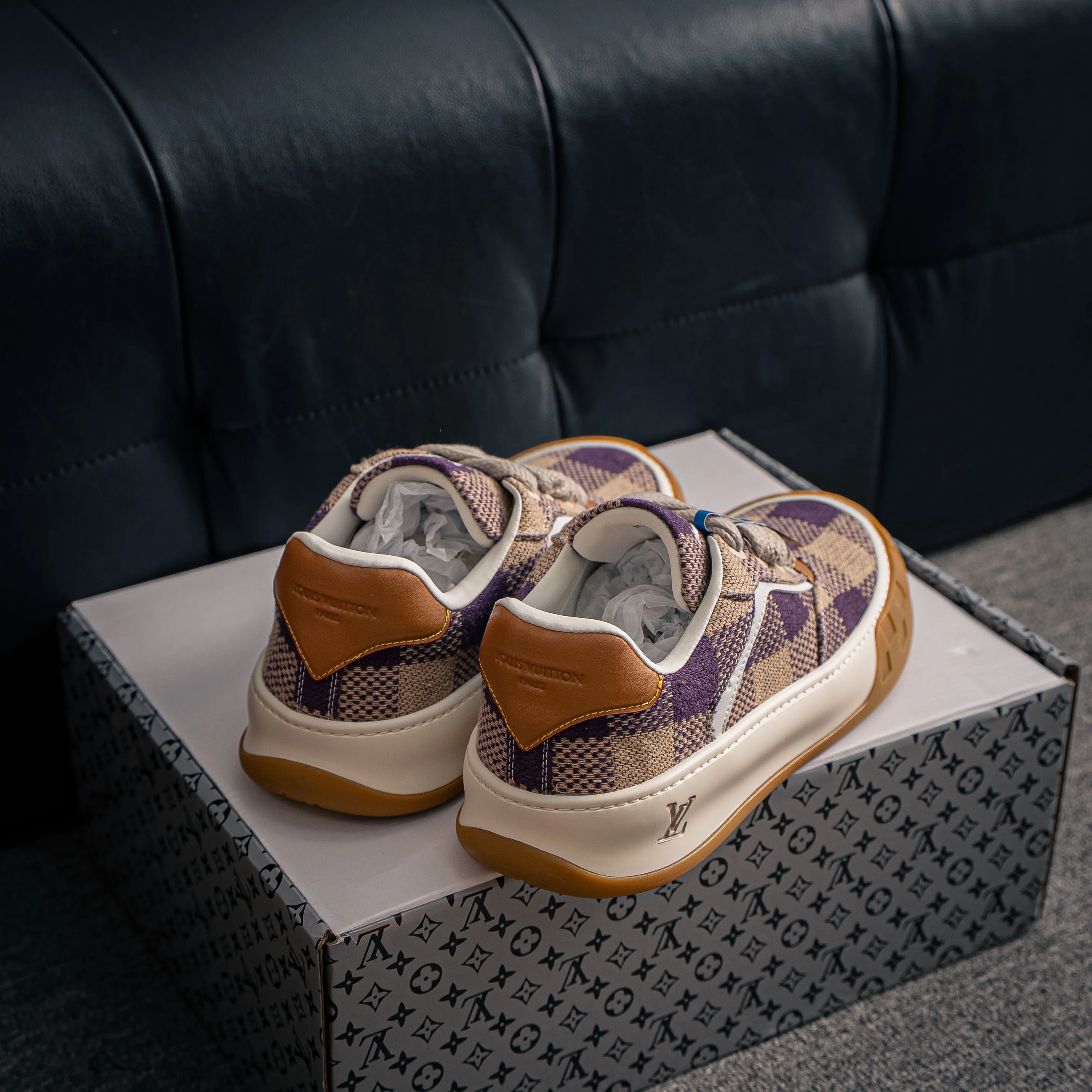 # LV LOUIS VUITTON Tilted Low Sneakers Series Low-Top Retro Versatile Skate Shoes 2026 Skate Shoes Shoes
